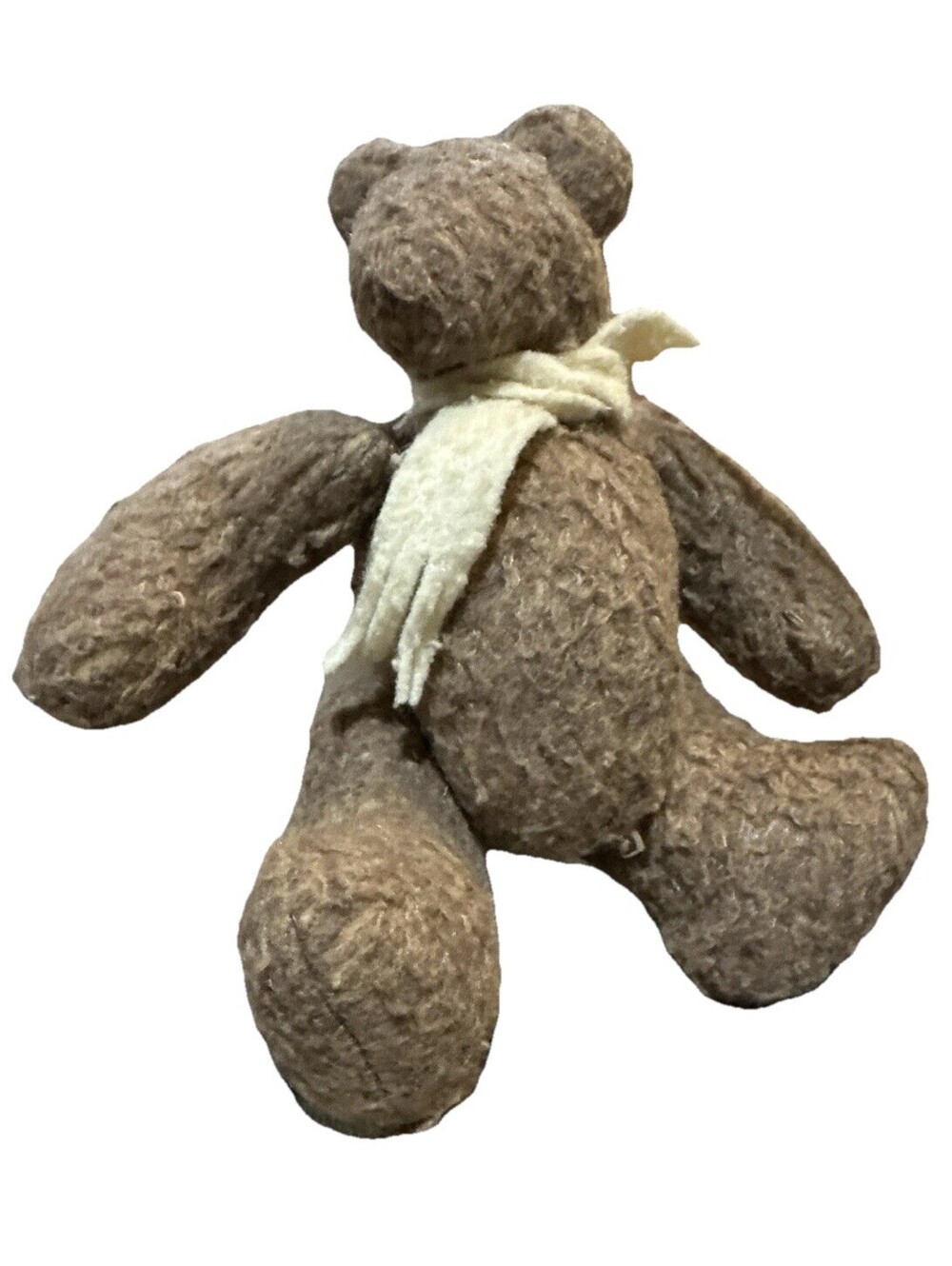 Handmade Primitive Teddy Bear Wool Felt Style Farmhouse Chic Small Shelf Sitter